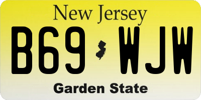 NJ license plate B69WJW