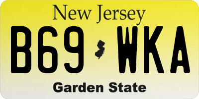 NJ license plate B69WKA