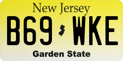 NJ license plate B69WKE