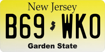 NJ license plate B69WKO