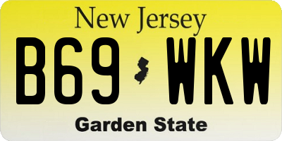NJ license plate B69WKW