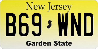 NJ license plate B69WND
