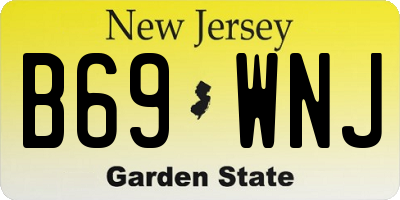 NJ license plate B69WNJ