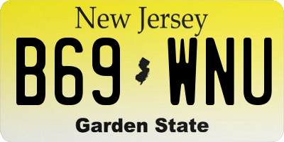 NJ license plate B69WNU