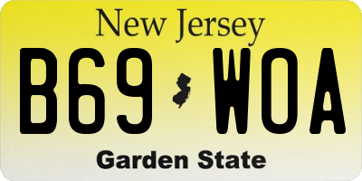 NJ license plate B69WOA