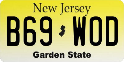 NJ license plate B69WOD