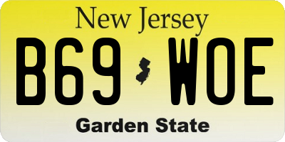 NJ license plate B69WOE