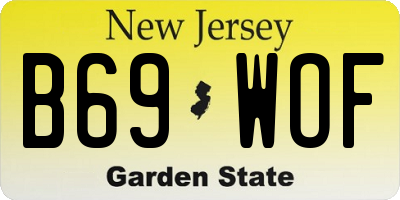 NJ license plate B69WOF