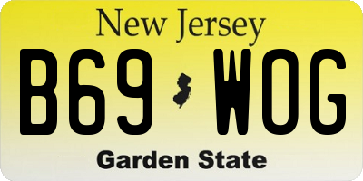NJ license plate B69WOG