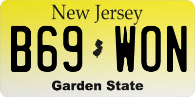 NJ license plate B69WON