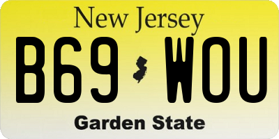 NJ license plate B69WOU