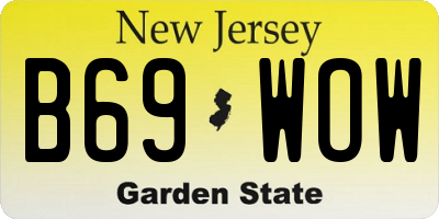 NJ license plate B69WOW