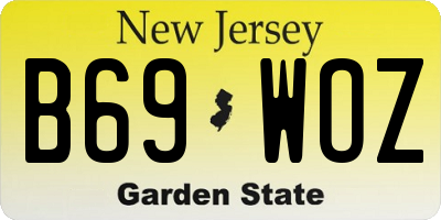 NJ license plate B69WOZ
