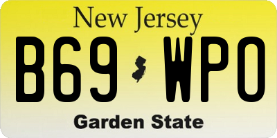 NJ license plate B69WPO