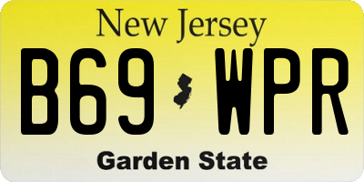 NJ license plate B69WPR