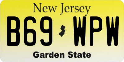 NJ license plate B69WPW
