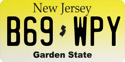 NJ license plate B69WPY