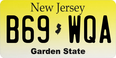NJ license plate B69WQA