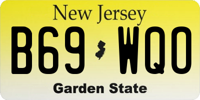 NJ license plate B69WQO