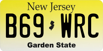 NJ license plate B69WRC