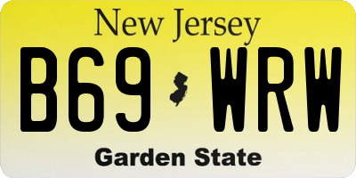 NJ license plate B69WRW
