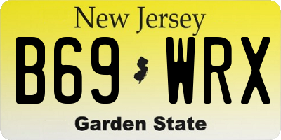 NJ license plate B69WRX
