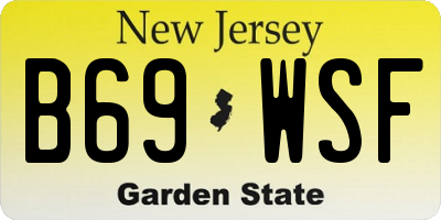 NJ license plate B69WSF