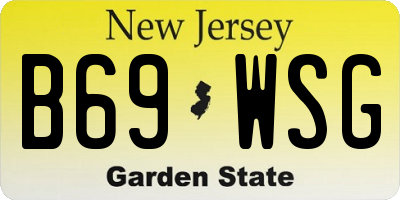 NJ license plate B69WSG
