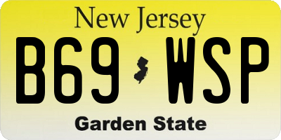 NJ license plate B69WSP