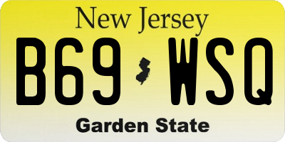 NJ license plate B69WSQ
