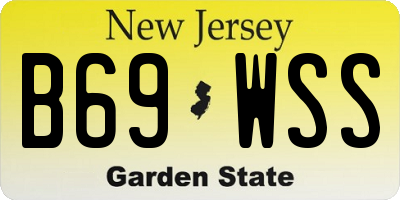 NJ license plate B69WSS