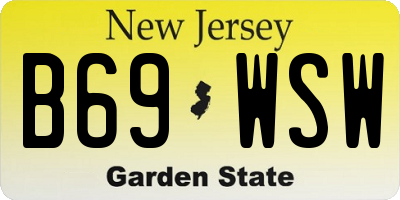 NJ license plate B69WSW