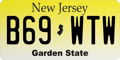 NJ license plate B69WTW