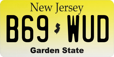 NJ license plate B69WUD