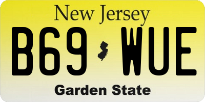 NJ license plate B69WUE