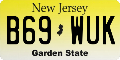 NJ license plate B69WUK
