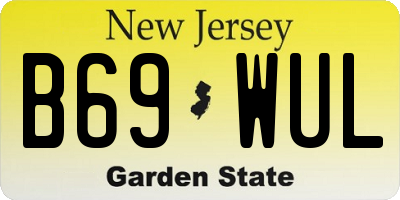 NJ license plate B69WUL