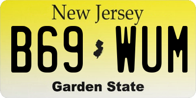 NJ license plate B69WUM