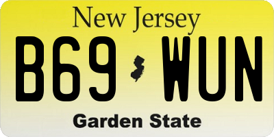 NJ license plate B69WUN