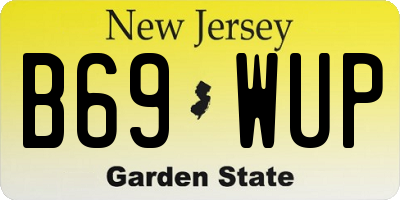 NJ license plate B69WUP