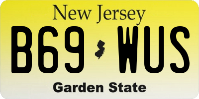 NJ license plate B69WUS