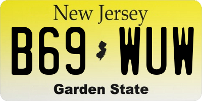 NJ license plate B69WUW