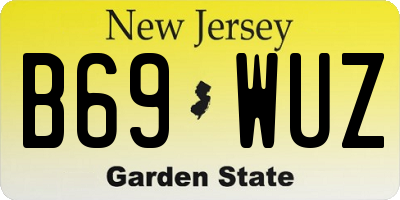 NJ license plate B69WUZ