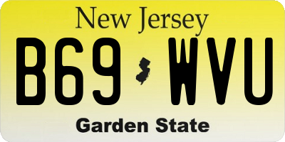 NJ license plate B69WVU