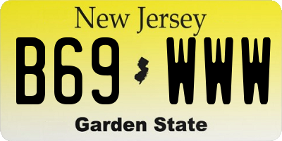 NJ license plate B69WWW