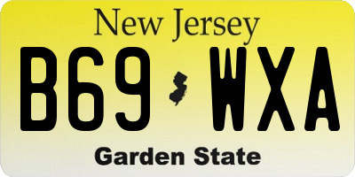 NJ license plate B69WXA