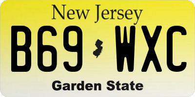 NJ license plate B69WXC