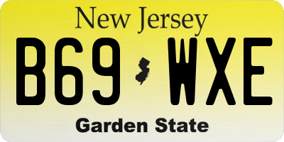 NJ license plate B69WXE