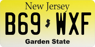 NJ license plate B69WXF