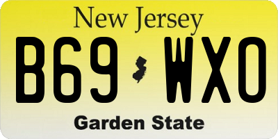 NJ license plate B69WXO